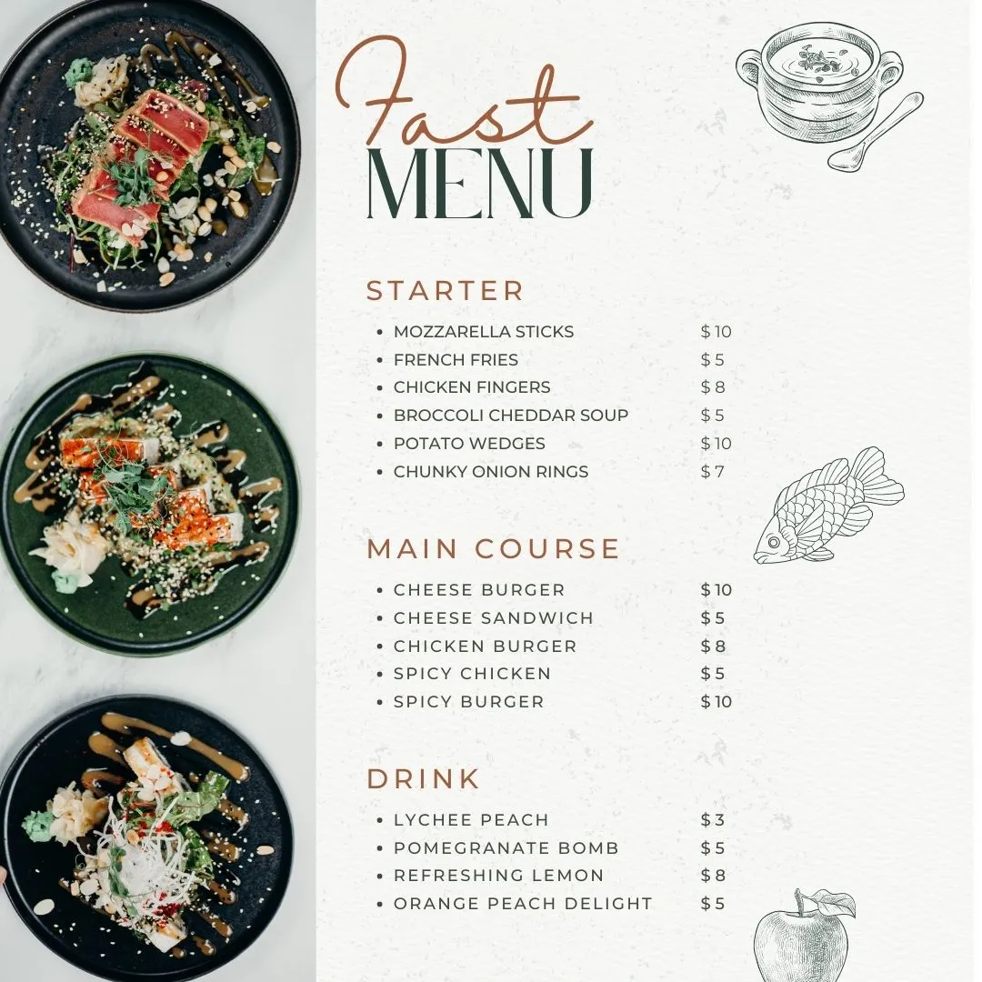 I WILL PROVIDE BEST QUALITY MENU CARDS !