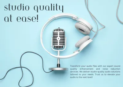 Enhance the quality of your audio files. Reduce noise, increase clarity.